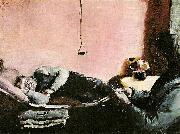 Christian Krohg niels gaihedes middagslur oil painting